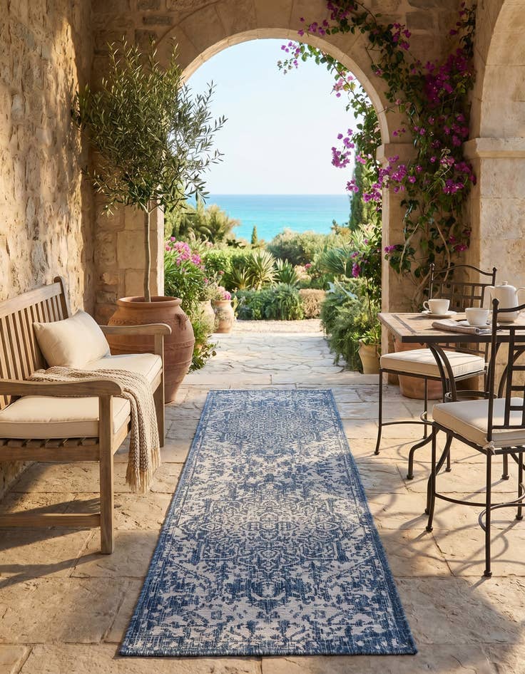 Detail image of 2' x 8' Easy-Clean Jill Zarin Dubai Indoor / Outdoor Runner Rug
