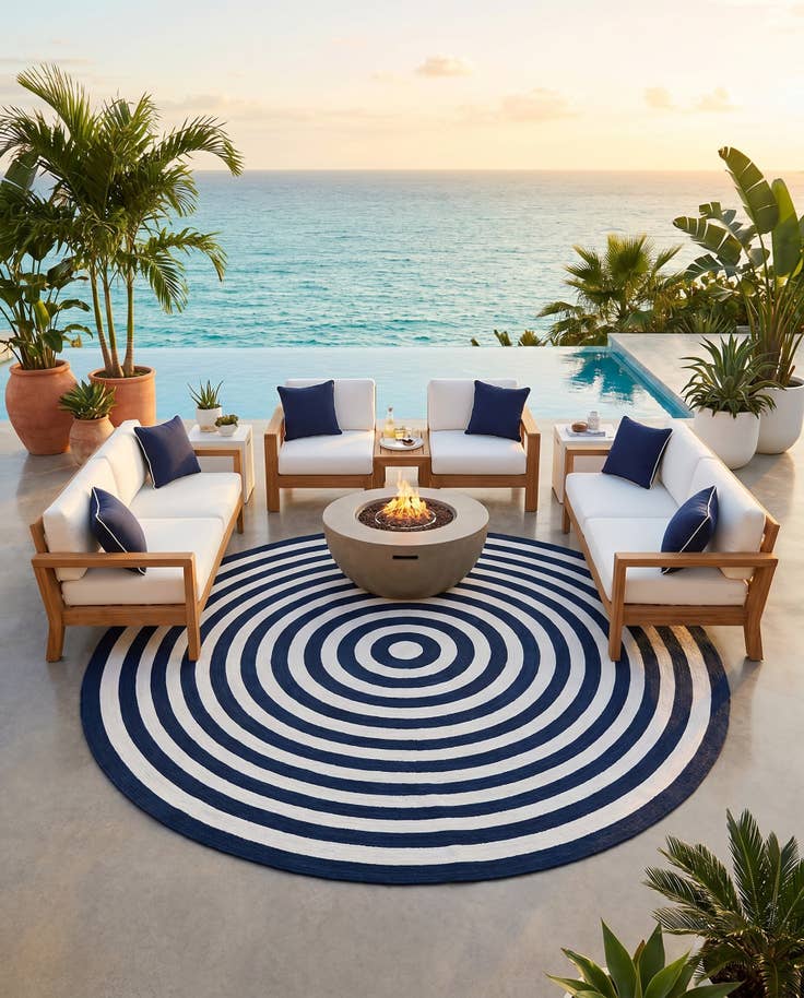 Detail image of 10' x 10' Easy-Clean Eco Verse Washable Indoor / Outdoor Round Rug