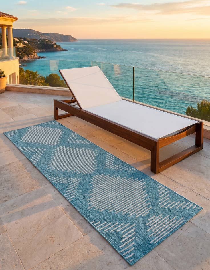 Detail image of 2' x 6' Easy-Clean Modern Indoor / Outdoor Runner Rug
