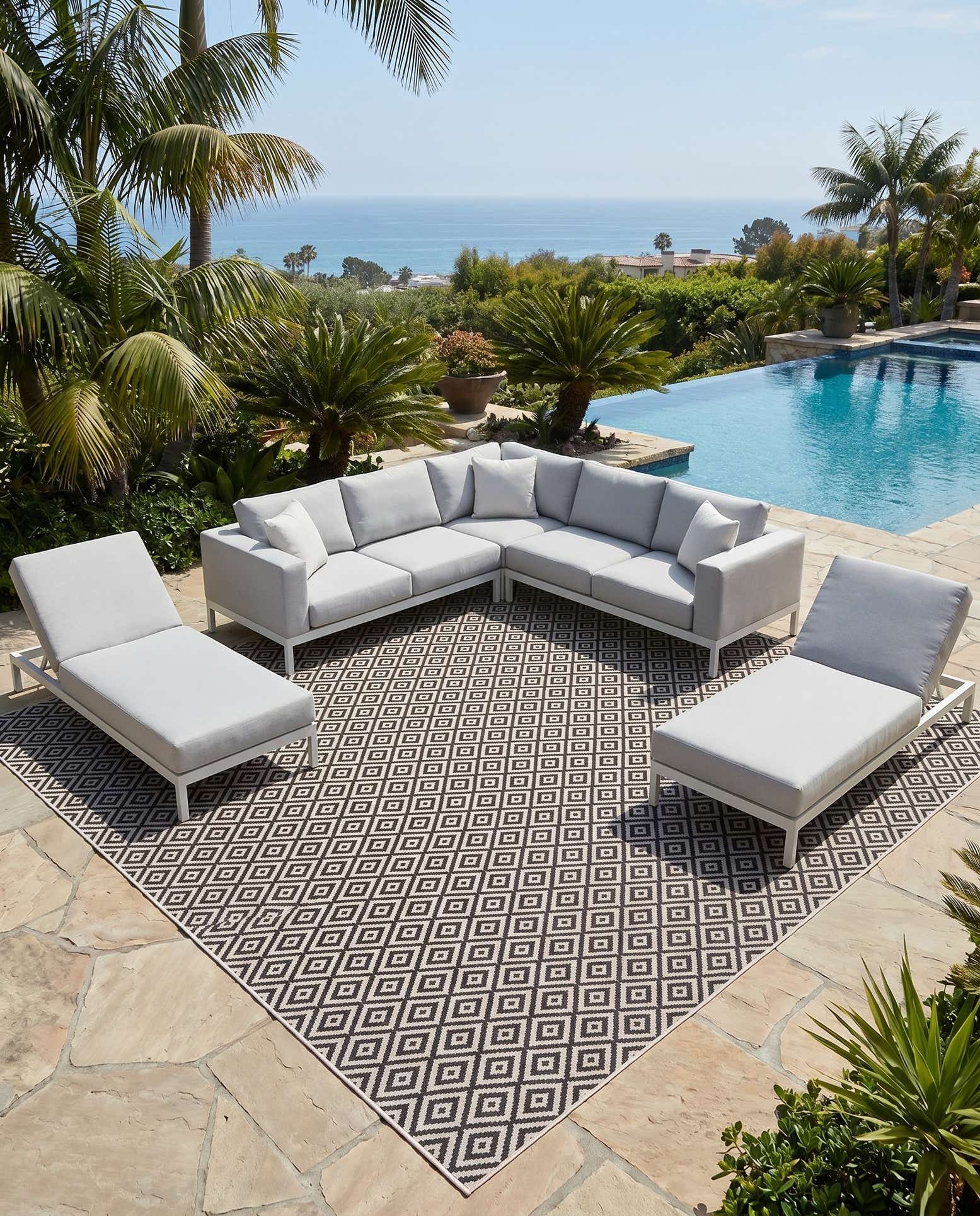 10' x 10' Easy-Clean Jill Zarin Costa Rica Indoor / Outdoor Square Rug