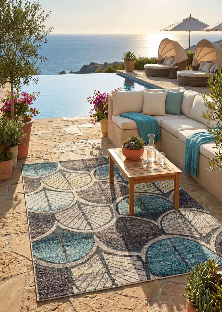 5' 3 x 8' Easy-Clean Casablanca Indoor / Outdoor Rug