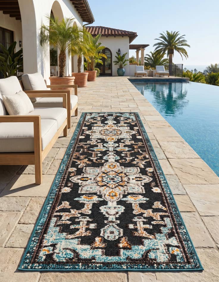 Detail image of 2' x 8' Easy-Clean Casablanca Indoor / Outdoor Runner Rug