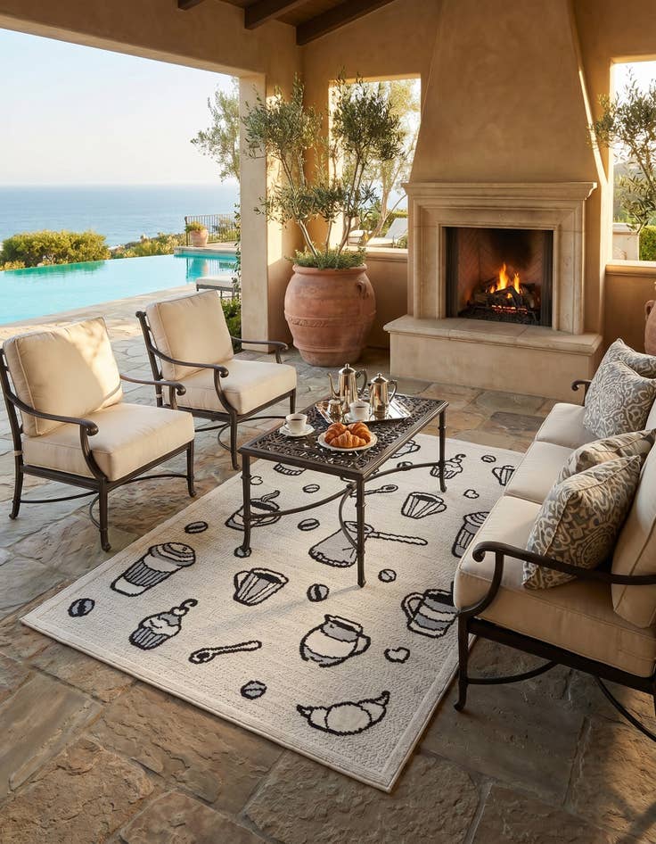 Detail image of 5' 3 x 7' 7 Easy-Clean Indoor / Outdoor Rug