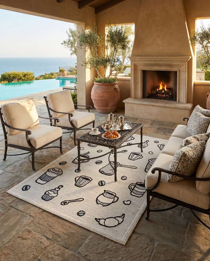 5' 3 x 7' 7 Easy-Clean Indoor / Outdoor Rug