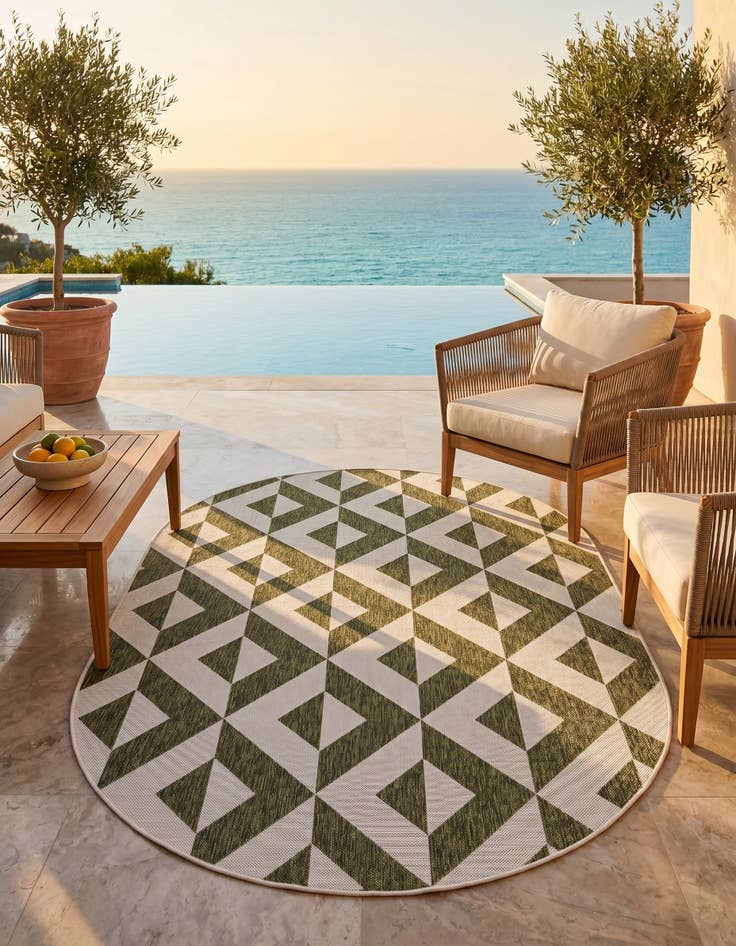 Detail image of 5' 3 x 8' Easy-Clean Jill Zarin Napa Indoor / Outdoor Oval Rug