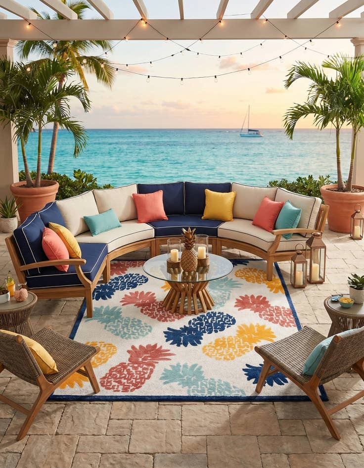 Detail image of 9' x 12' Easy-Clean Belize Indoor / Outdoor Rug