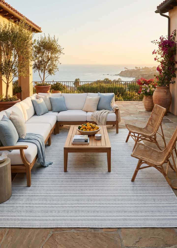 10' x 14' Easy-Clean Ribbon Indoor / Outdoor Rug