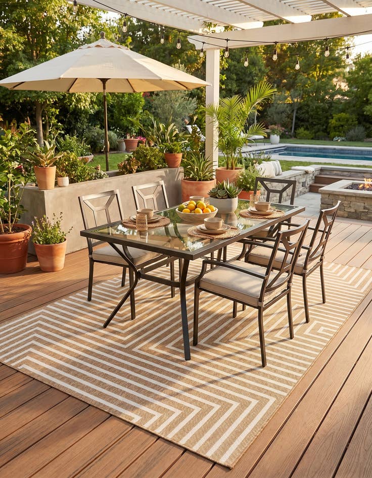 Detail image of 6' x 9' Easy-Clean Modern Indoor / Outdoor Rug