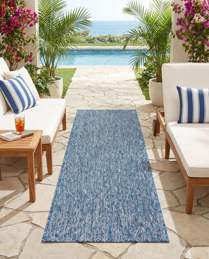 2' x 8' Easy-Clean Solid Indoor / Outdoor Runner Rug