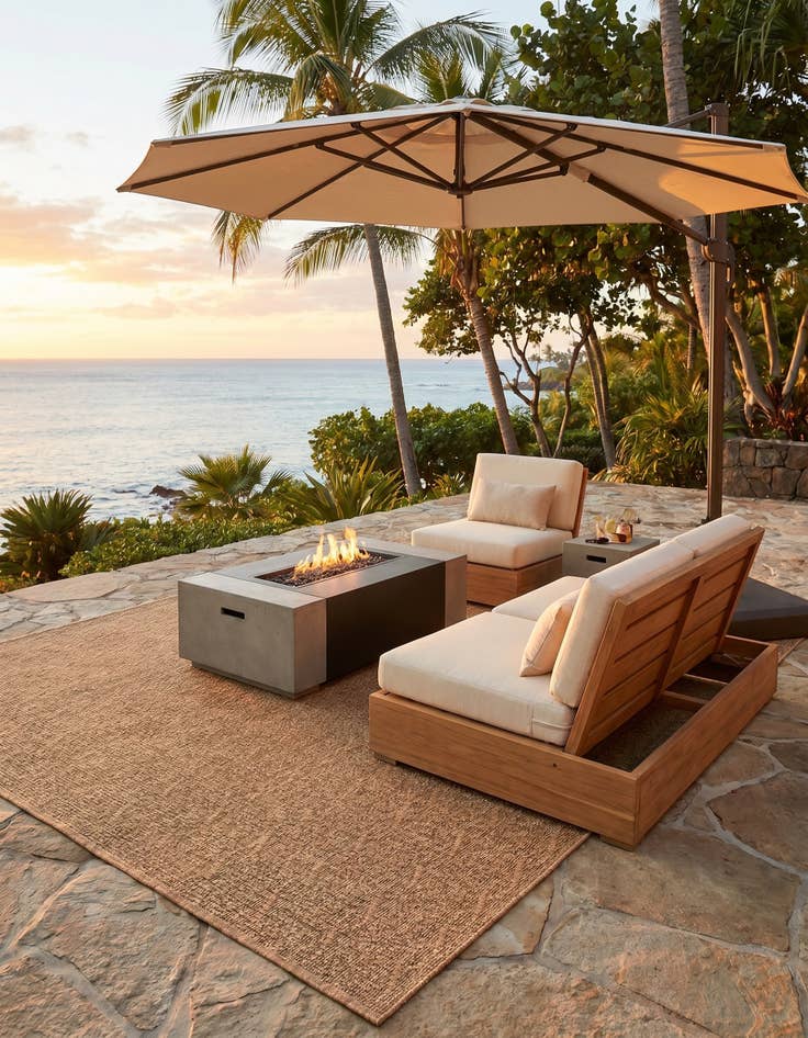 Detail image of 7' x 10' Easy-Clean Modern Indoor / Outdoor Rug