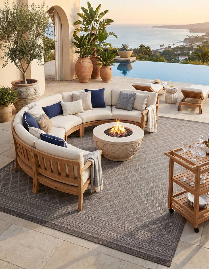 Detail image of 10' x 14' 1 Easy-Clean Lattice Indoor / Outdoor Rug