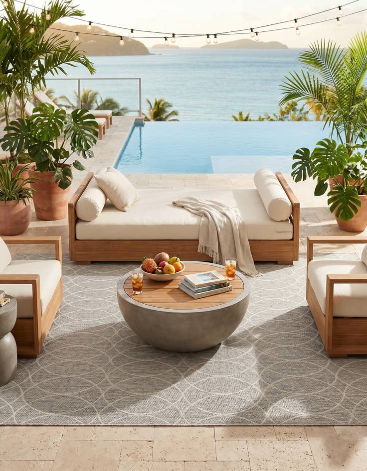 Detail image of 7' 10 x 11' Easy-Clean Lattice Indoor / Outdoor Rug