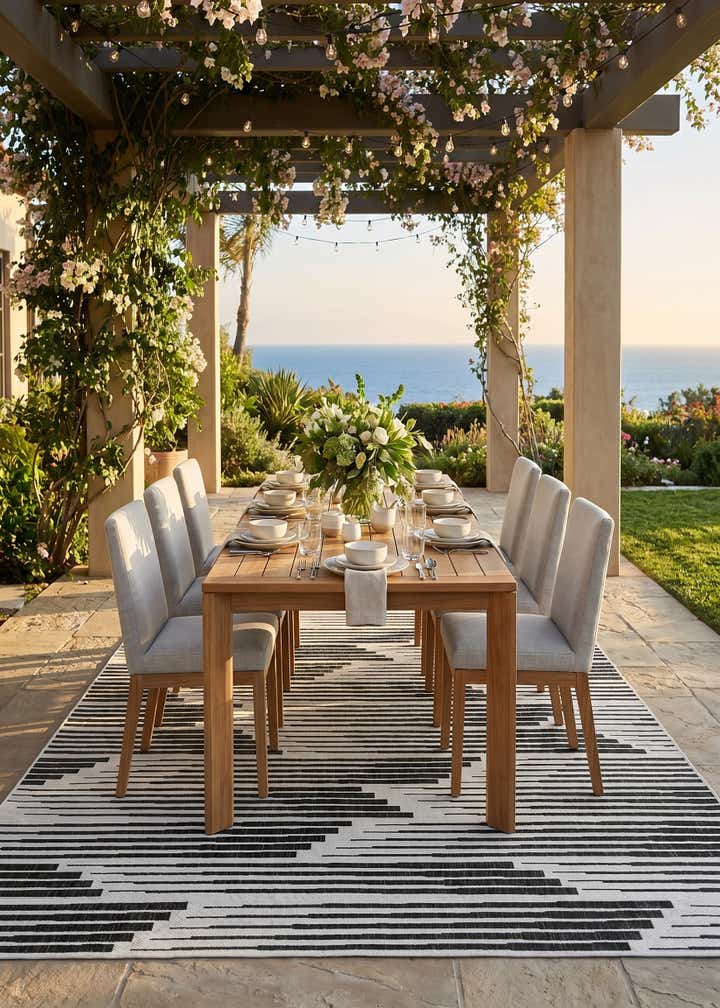 7' 10 x 10' Easy-Clean Modern Indoor / Outdoor Rug
