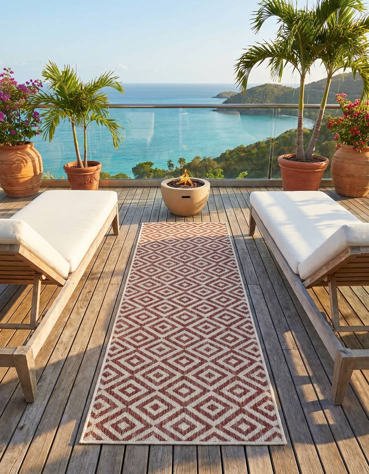 Detail image of 2' x 6' Easy-Clean Jill Zarin Costa Rica Indoor / Outdoor Runner Rug