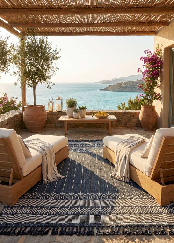 9' x 12' Easy-Clean Eco Bohemian Indoor / Outdoor Rug