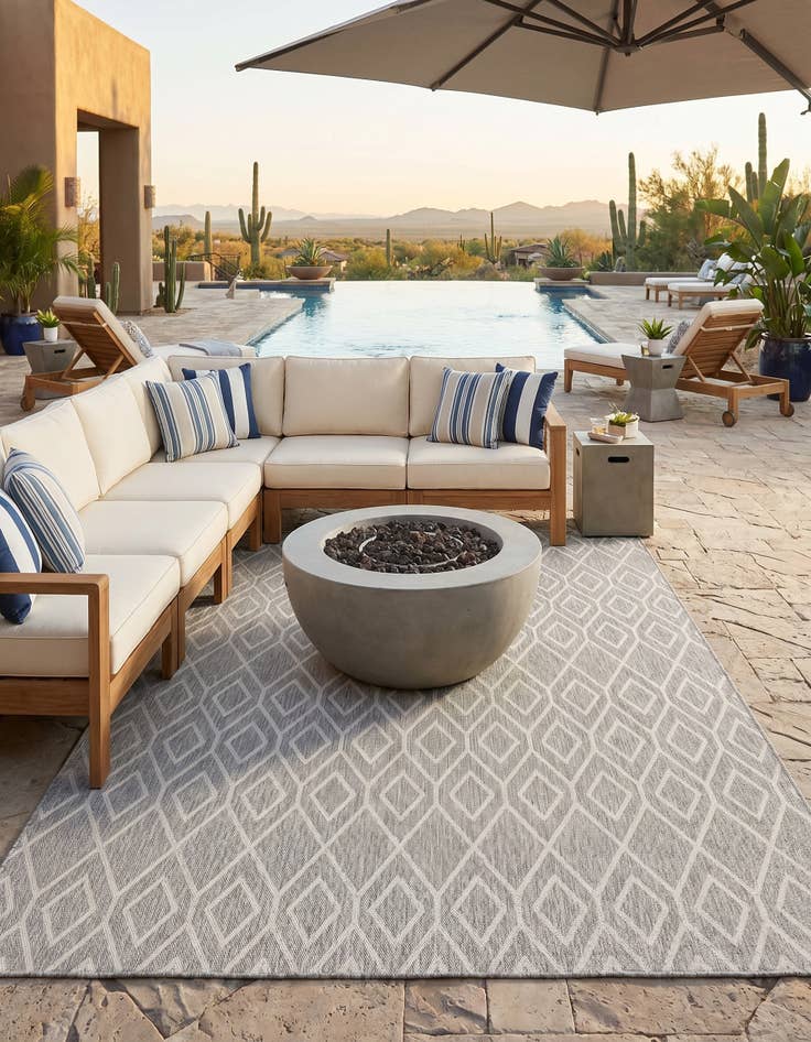 Detail image of 7' 10 x 10' Easy-Clean Jill Zarin Turks and Caicos Indoor / Outdoor Rug
