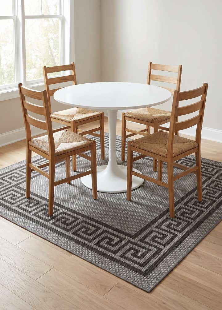6' x 6' Easy-Clean Border Indoor / Outdoor Square Rug