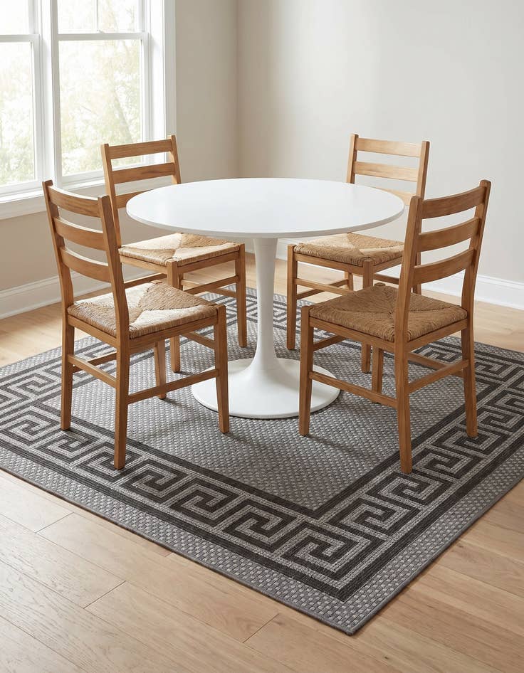 Detail image of 6' x 6' Easy-Clean Border Indoor / Outdoor Square Rug