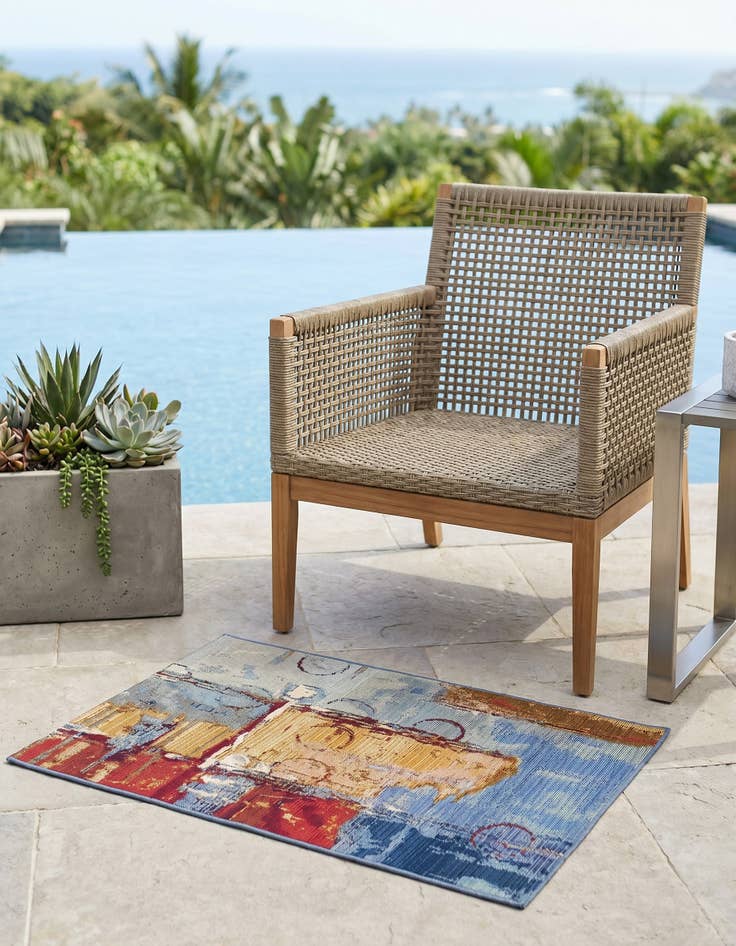 Detail image of 2' 2 x 3' Easy-Clean Modern Indoor / Outdoor Rug