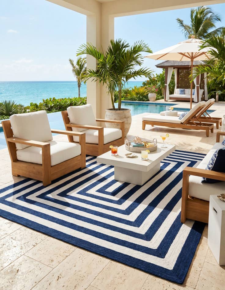 Detail image of 9' x 12' Easy-Clean Eco Verse Washable Indoor / Outdoor Rug