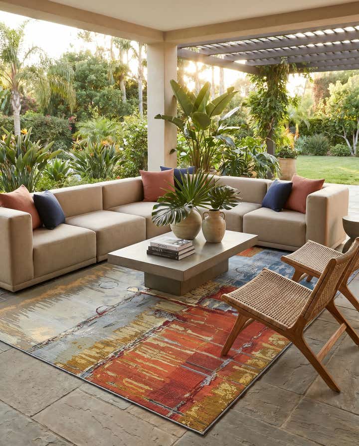 5' 3 x 8' Easy-Clean Modern Indoor / Outdoor Rug