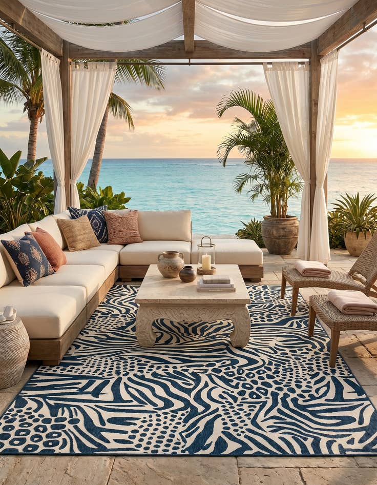 Detail image of 9' x 12' Easy-Clean Safari Indoor / Outdoor Rug