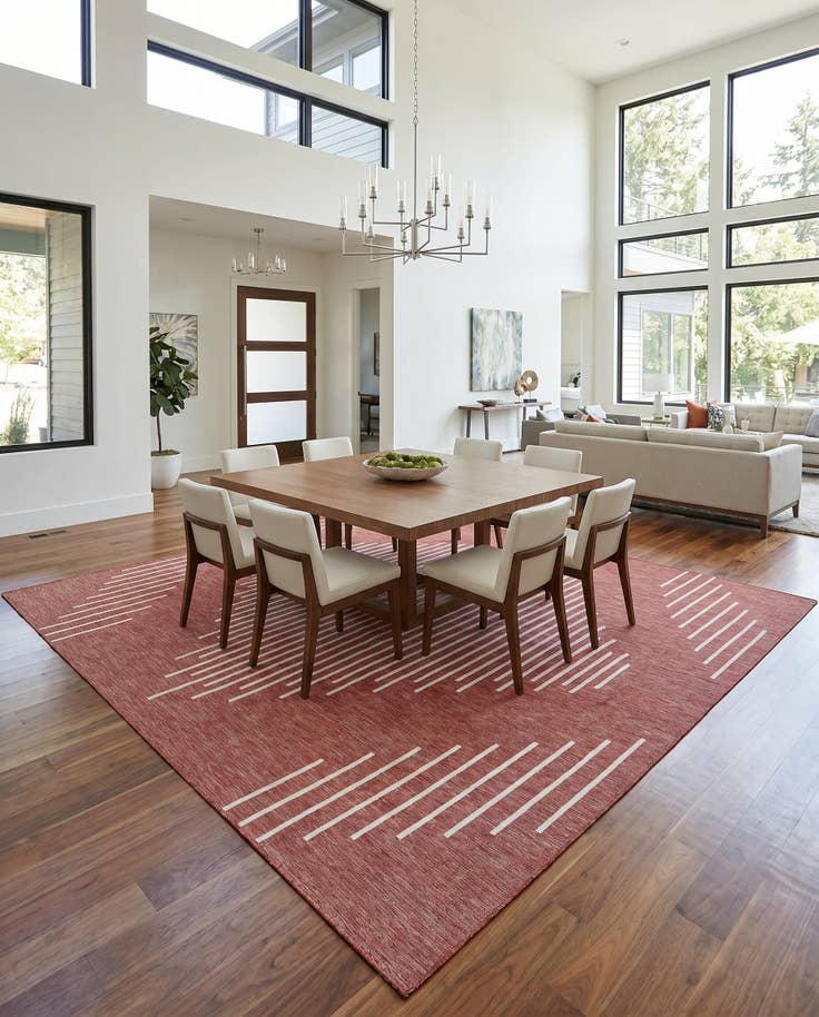 Detail image of 13' x 13' Easy-Clean Modern Indoor / Outdoor Square Rug