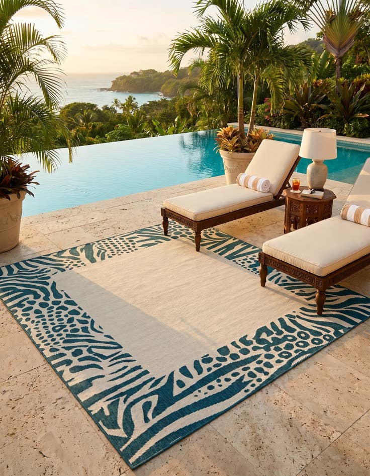 Detail image of 7' 10 x 7' 10 Easy-Clean Safari Indoor / Outdoor Square Rug
