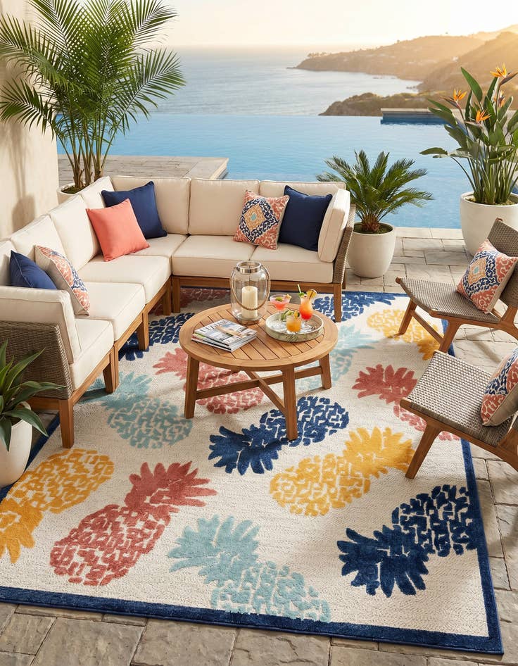Detail image of 9' x 12' Easy-Clean Belize Indoor / Outdoor Rug