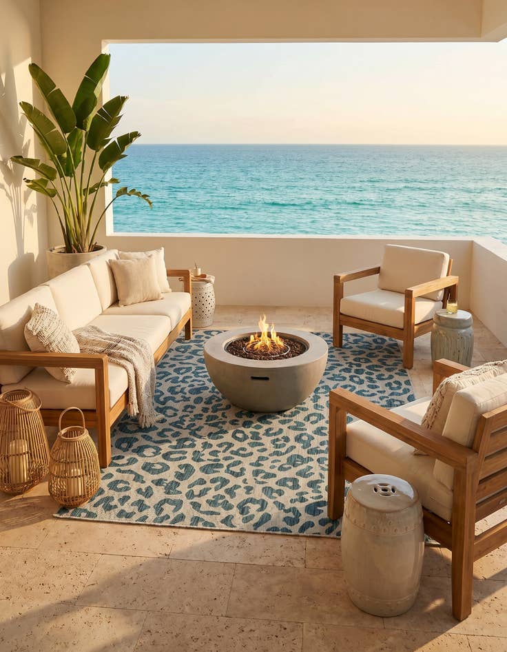 Detail image of 5' 3 x 8' Easy-Clean Safari Indoor / Outdoor Rug