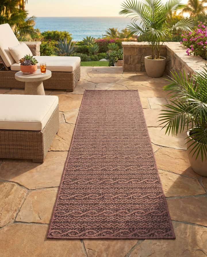2' 2 x 6' Easy-Clean Modern Indoor / Outdoor Runner Rug