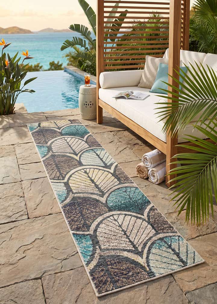 2' x 8' Easy-Clean Casablanca Indoor / Outdoor Runner Rug