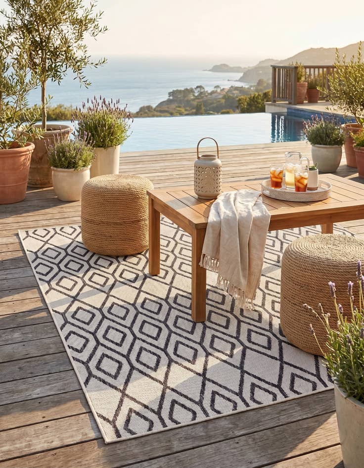 Detail image of 5' 3 x 8' Easy-Clean Jill Zarin Turks and Caicos Indoor / Outdoor Rug