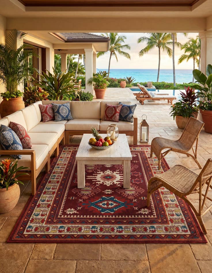 Detail image of 7' 10 x 10' Easy-Clean Baja Indoor / Outdoor Rug