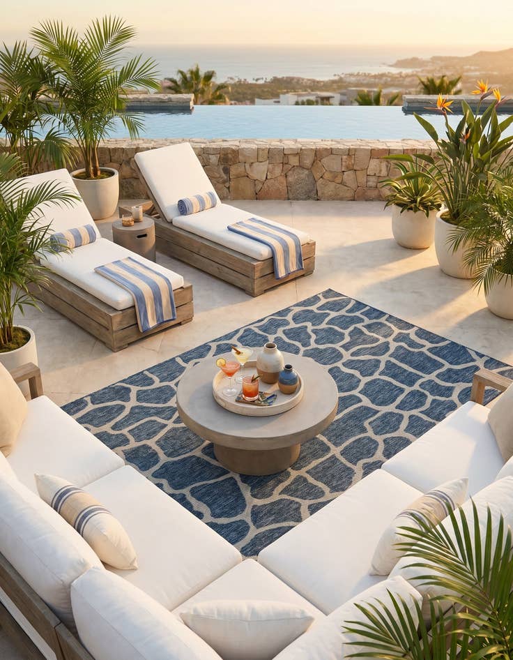 Detail image of 5' 3 x 8' Easy-Clean Safari Indoor / Outdoor Rug