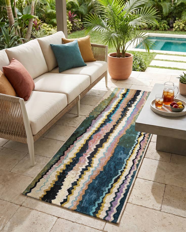 Detail image of 2' x 5' Easy-Clean Modern Indoor / Outdoor Runner Rug