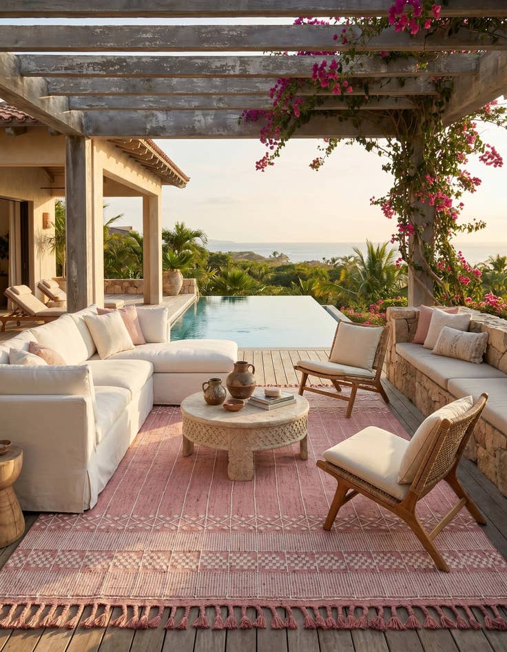 Detail image of 9' x 12' Easy-Clean Eco Bohemian Indoor / Outdoor Rug