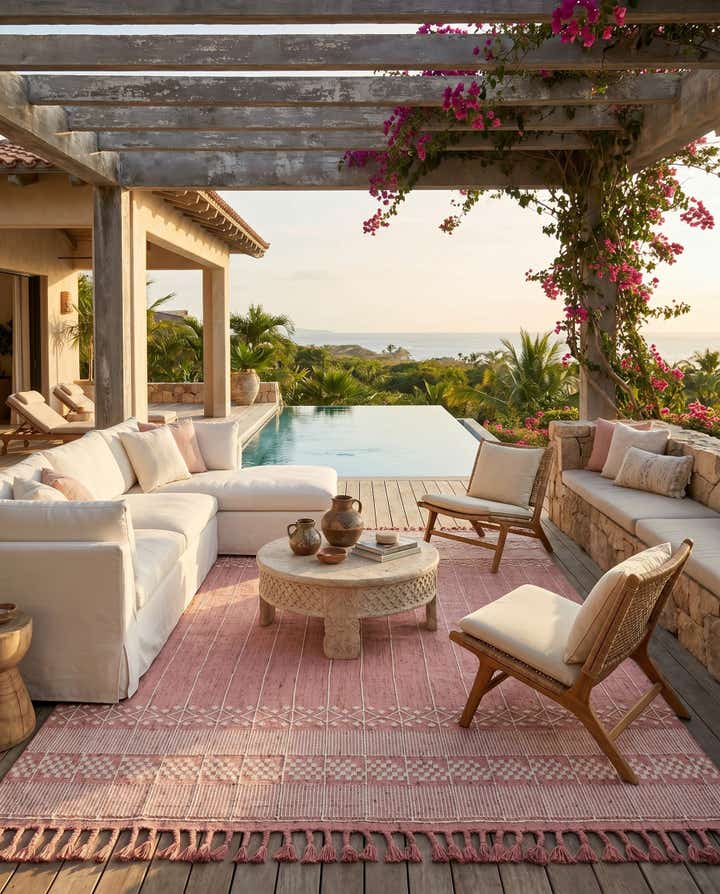 9' x 12' Easy-Clean Eco Bohemian Indoor / Outdoor Rug