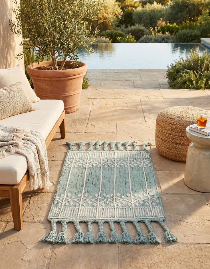 Detail image of 2' x 3' 1 Easy-Clean Eco Bohemian Indoor / Outdoor Rug