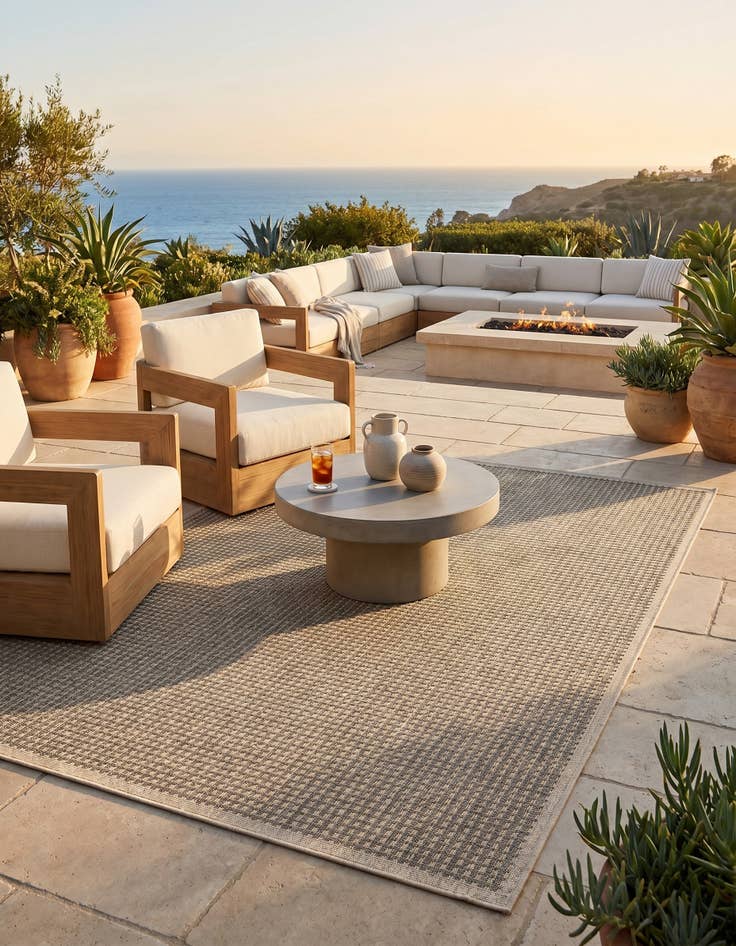 Detail image of 6' x 9' Easy-Clean Border Indoor / Outdoor Rug