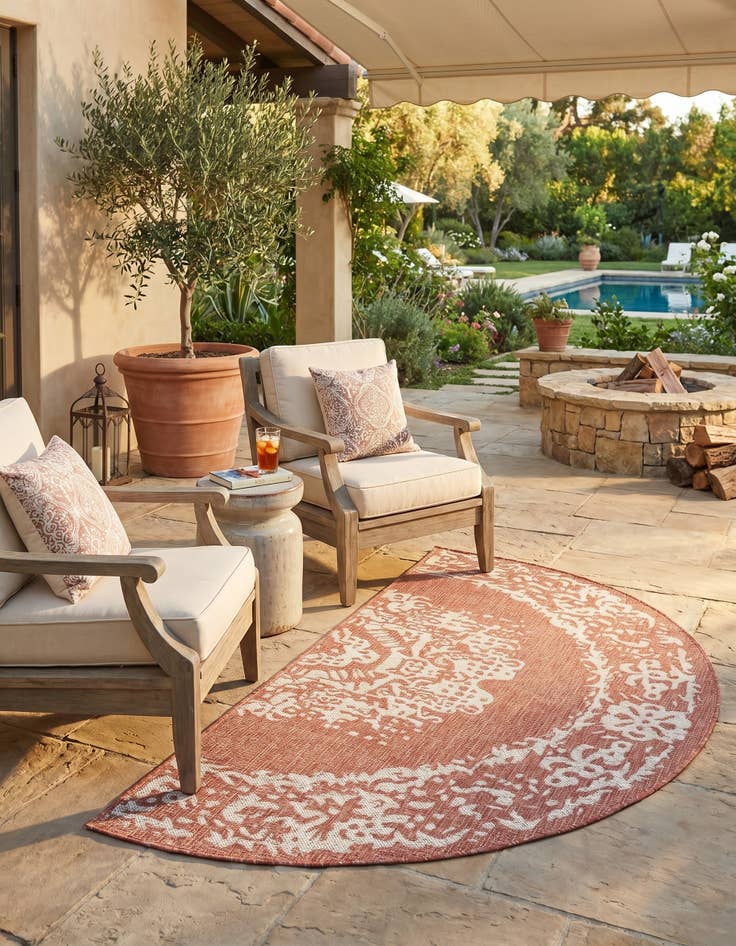 Detail image of 3' x 6' Easy-Clean Traditional Indoor / Outdoor Hearth Rug