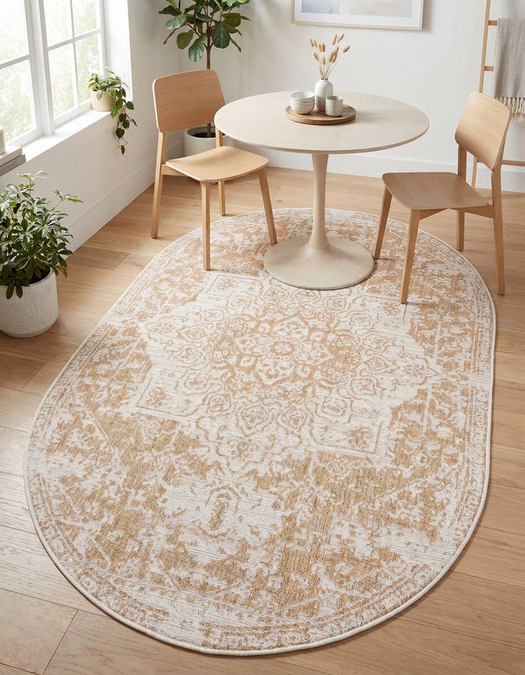 Detail image of 5' 3 x 8' Easy-Clean Jill Zarin Dubai Indoor / Outdoor Oval Rug