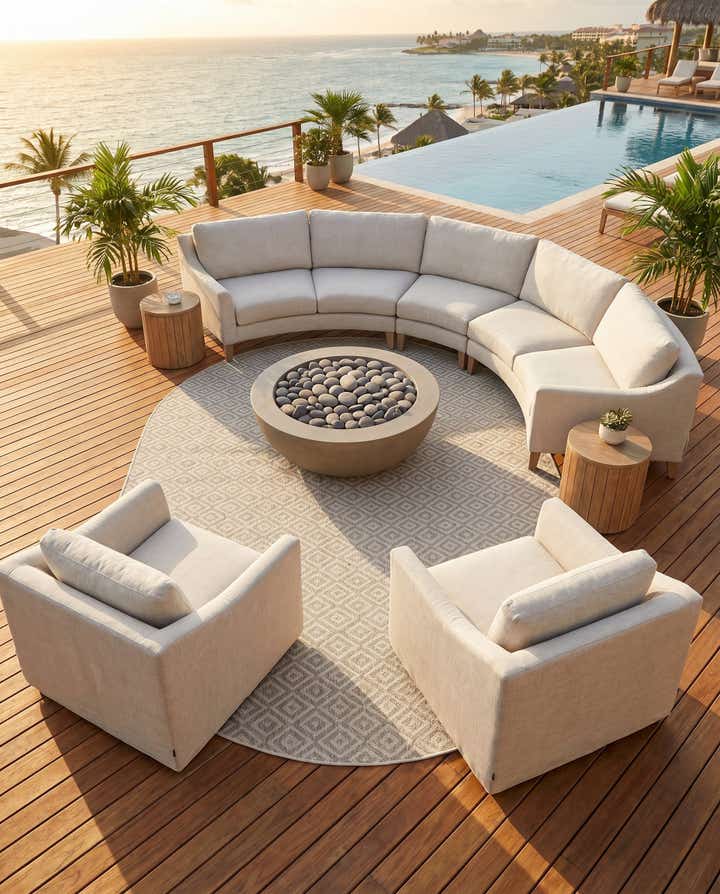 7' 10 x 10' Easy-Clean Jill Zarin Costa Rica Indoor / Outdoor Oval Rug