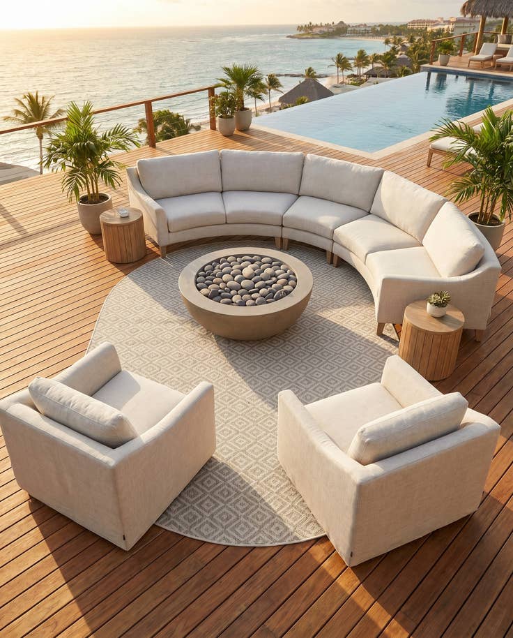 Detail image of 7' 10 x 10' Easy-Clean Jill Zarin Costa Rica Indoor / Outdoor Oval Rug