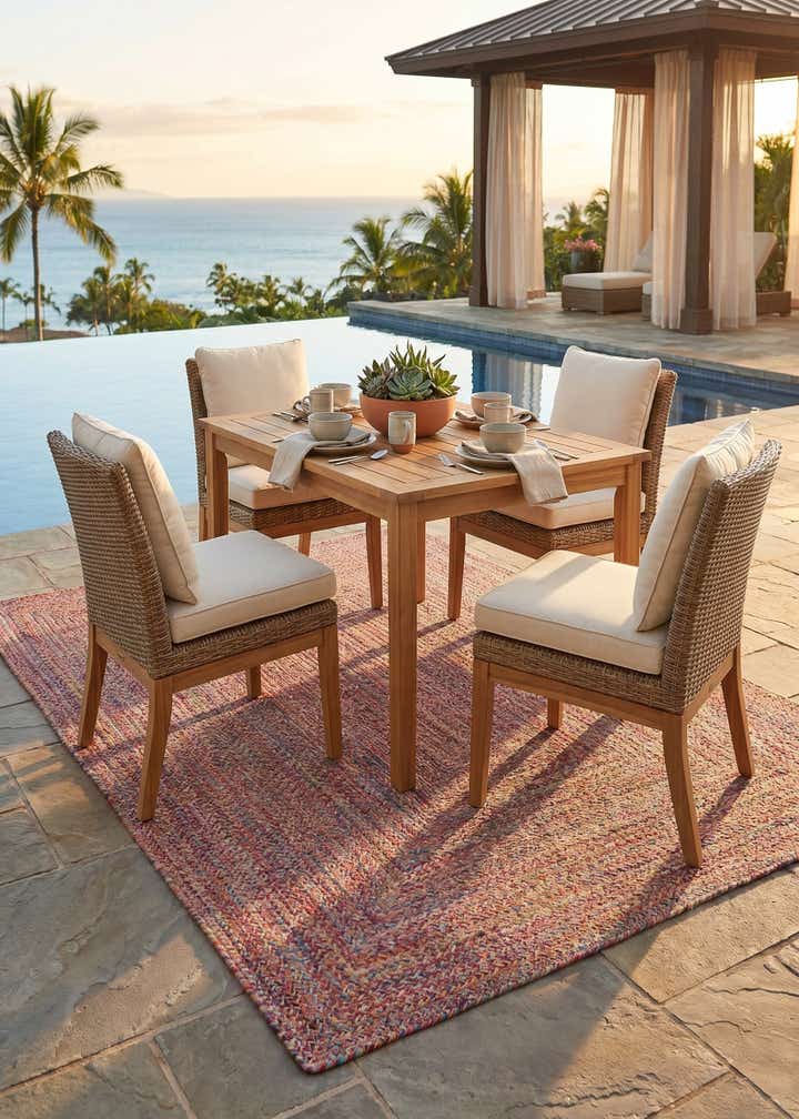 5' 3 x 8' Easy-Clean Eco Verse Washable Indoor / Outdoor Rug