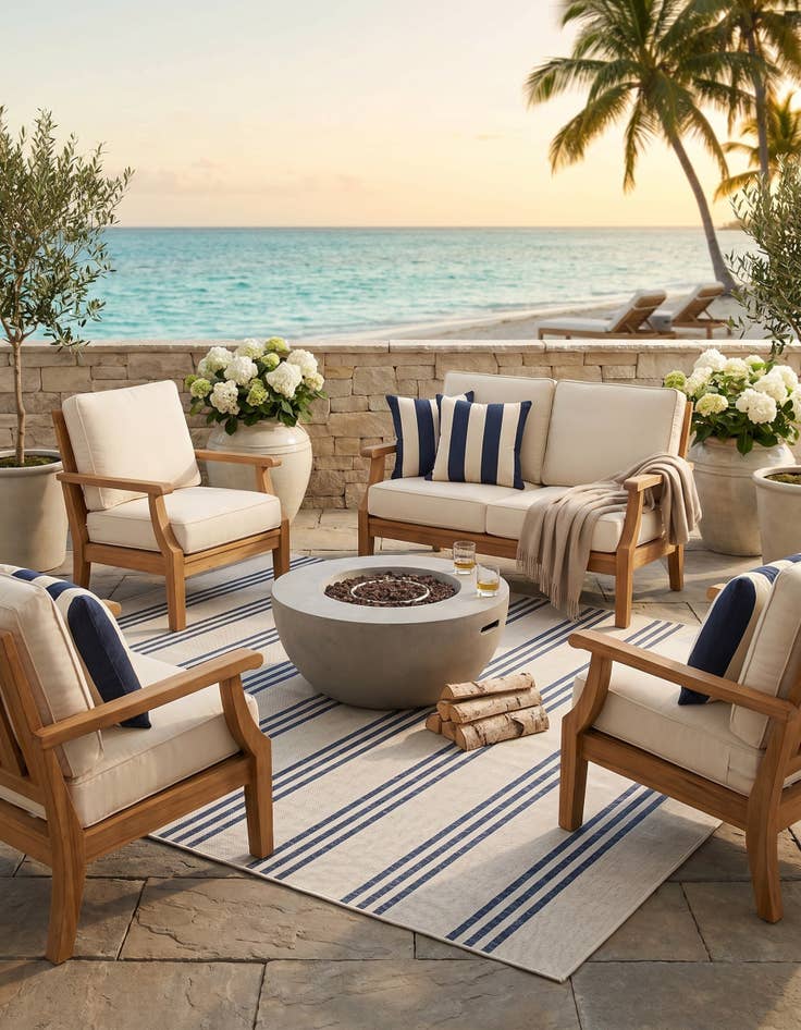 Detail image of 7' 10 x 7' 10 Easy-Clean Jill Zarin Anguilla Indoor / Outdoor Square Rug