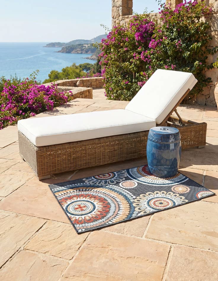 Detail image of 2' 2 x 3' Easy-Clean Botanical Indoor / Outdoor Rug