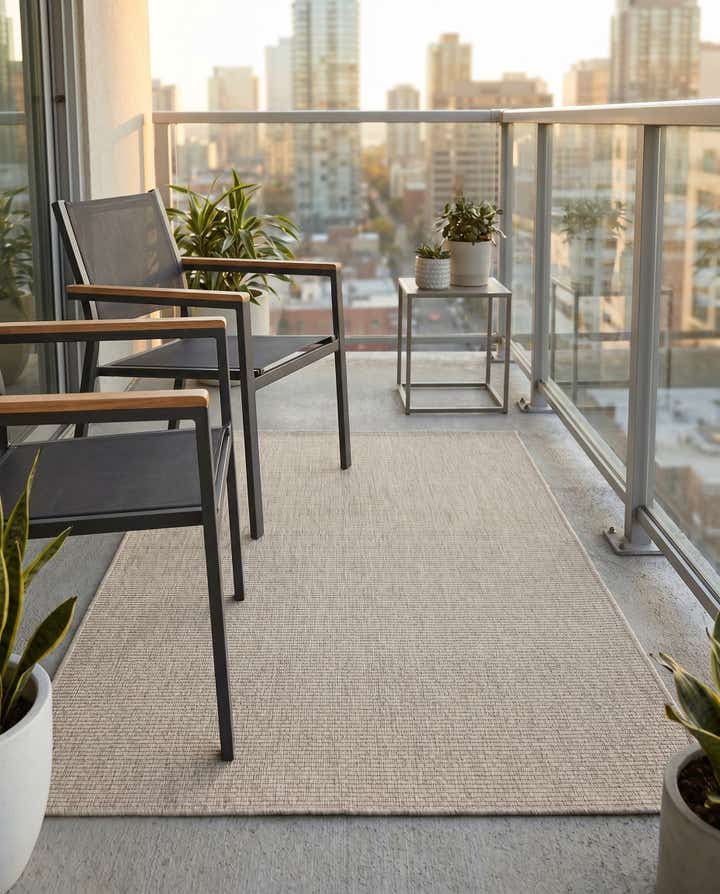 4' x 6' Easy-Clean Solid Indoor / Outdoor Rug