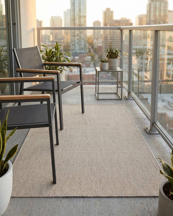 Detail image of 4' x 6' Easy-Clean Solid Indoor / Outdoor Rug