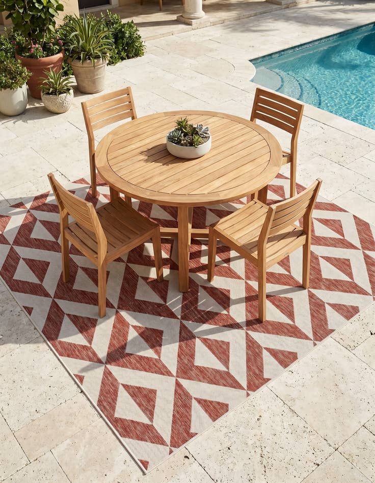 Detail image of 7' 10 x 7' 10 Easy-Clean Jill Zarin Napa Indoor / Outdoor Square Rug